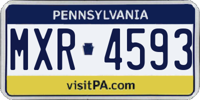 PA license plate MXR4593
