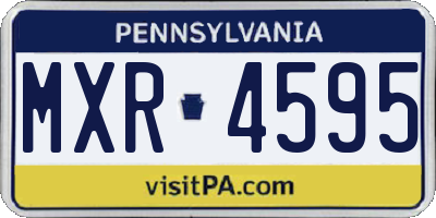 PA license plate MXR4595