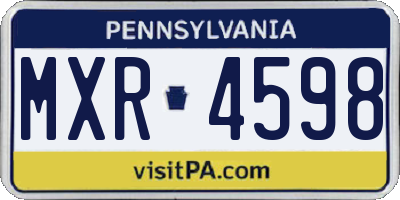 PA license plate MXR4598