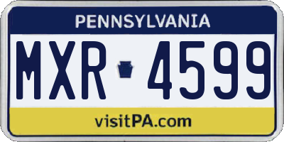PA license plate MXR4599