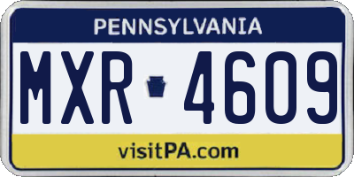 PA license plate MXR4609