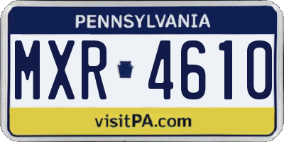 PA license plate MXR4610