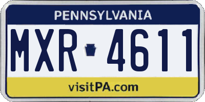PA license plate MXR4611