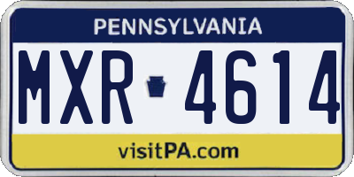 PA license plate MXR4614