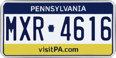 PA license plate MXR4616