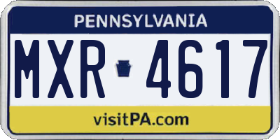 PA license plate MXR4617