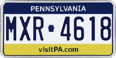 PA license plate MXR4618
