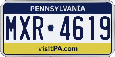PA license plate MXR4619