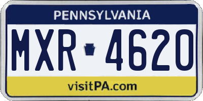 PA license plate MXR4620