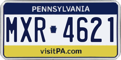 PA license plate MXR4621