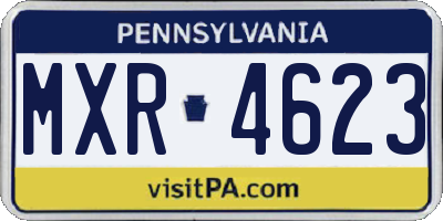 PA license plate MXR4623