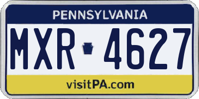 PA license plate MXR4627