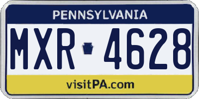 PA license plate MXR4628