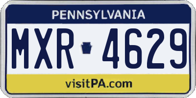PA license plate MXR4629