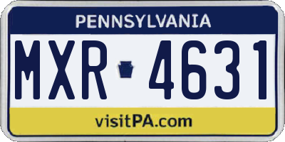 PA license plate MXR4631
