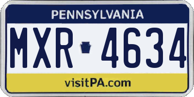 PA license plate MXR4634