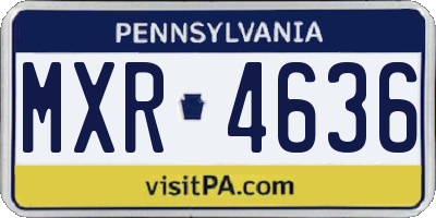 PA license plate MXR4636