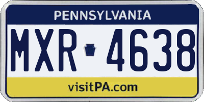 PA license plate MXR4638