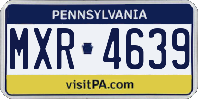 PA license plate MXR4639