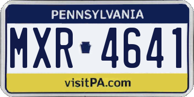 PA license plate MXR4641