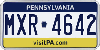 PA license plate MXR4642