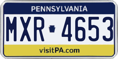 PA license plate MXR4653