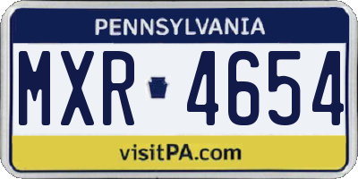 PA license plate MXR4654