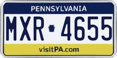 PA license plate MXR4655