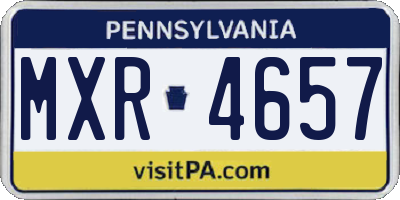 PA license plate MXR4657