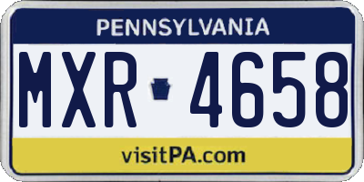 PA license plate MXR4658