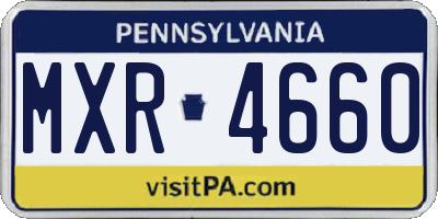 PA license plate MXR4660
