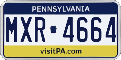 PA license plate MXR4664