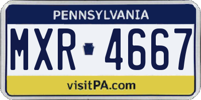 PA license plate MXR4667