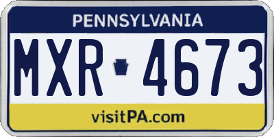 PA license plate MXR4673