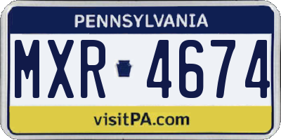 PA license plate MXR4674