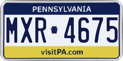 PA license plate MXR4675