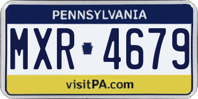 PA license plate MXR4679