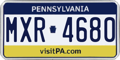 PA license plate MXR4680