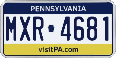 PA license plate MXR4681