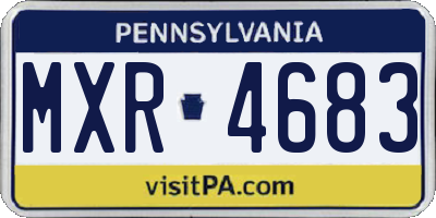PA license plate MXR4683
