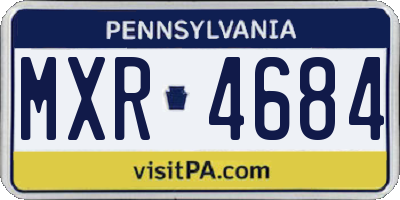 PA license plate MXR4684