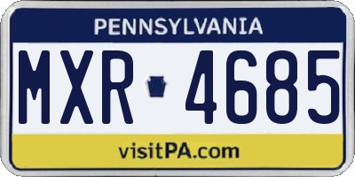 PA license plate MXR4685