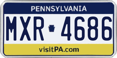 PA license plate MXR4686