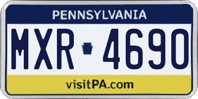 PA license plate MXR4690