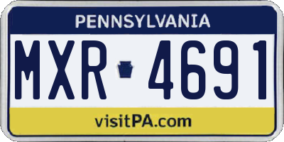 PA license plate MXR4691