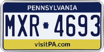 PA license plate MXR4693