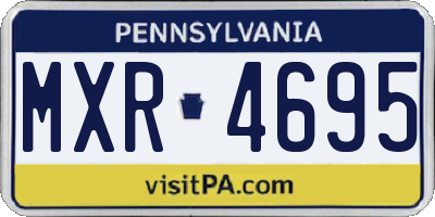 PA license plate MXR4695