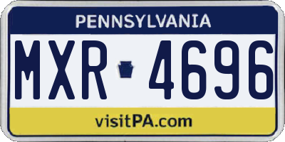 PA license plate MXR4696