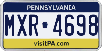 PA license plate MXR4698