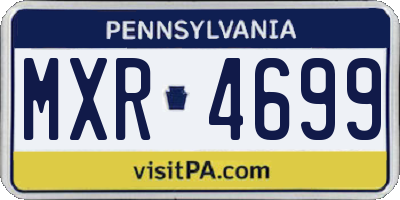 PA license plate MXR4699